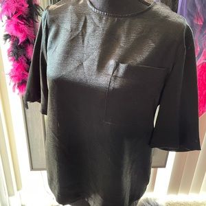 Who what wear black shiny shirt